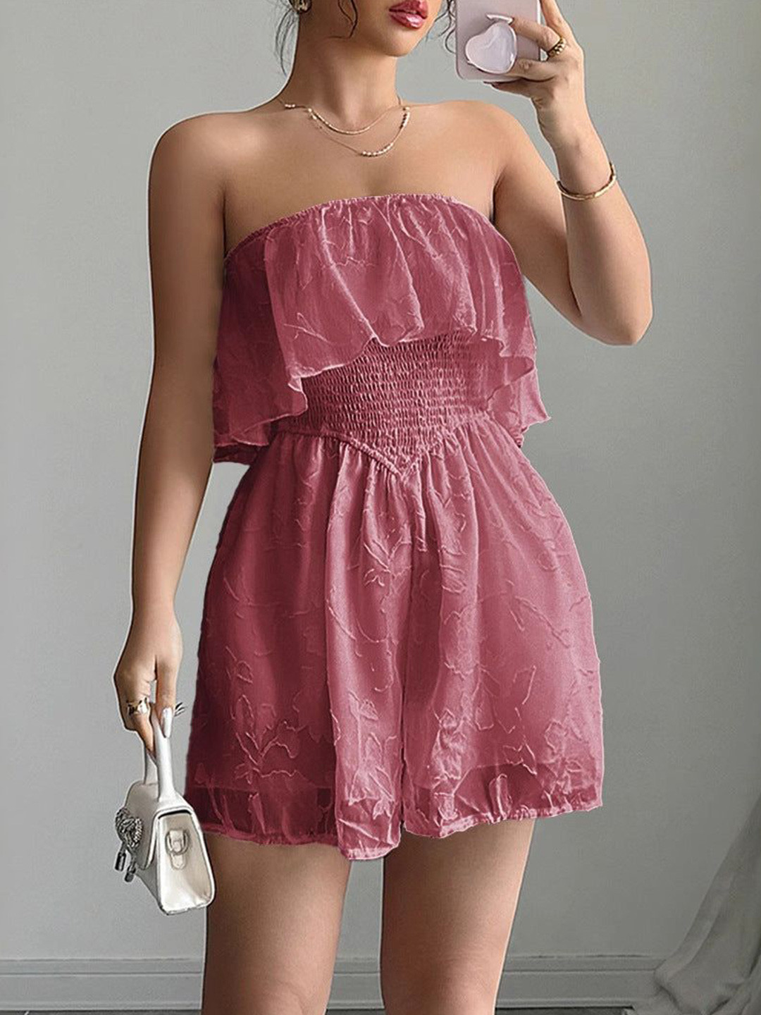 Outzidr Women Lace Tube Romper