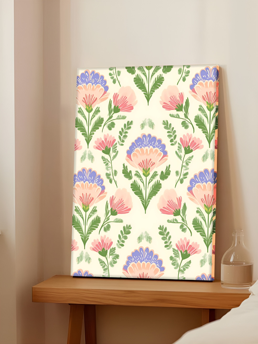 Art Street Beige & Pink Floral Petrykivka Canvas Wall Art
