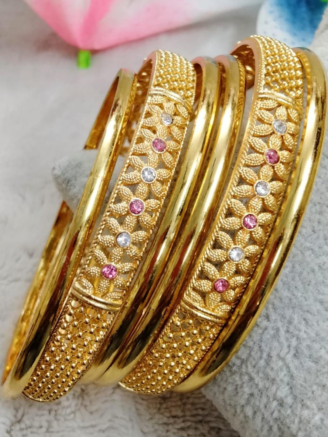 Shree enterprise Set of 6 Gold Brass Bangles