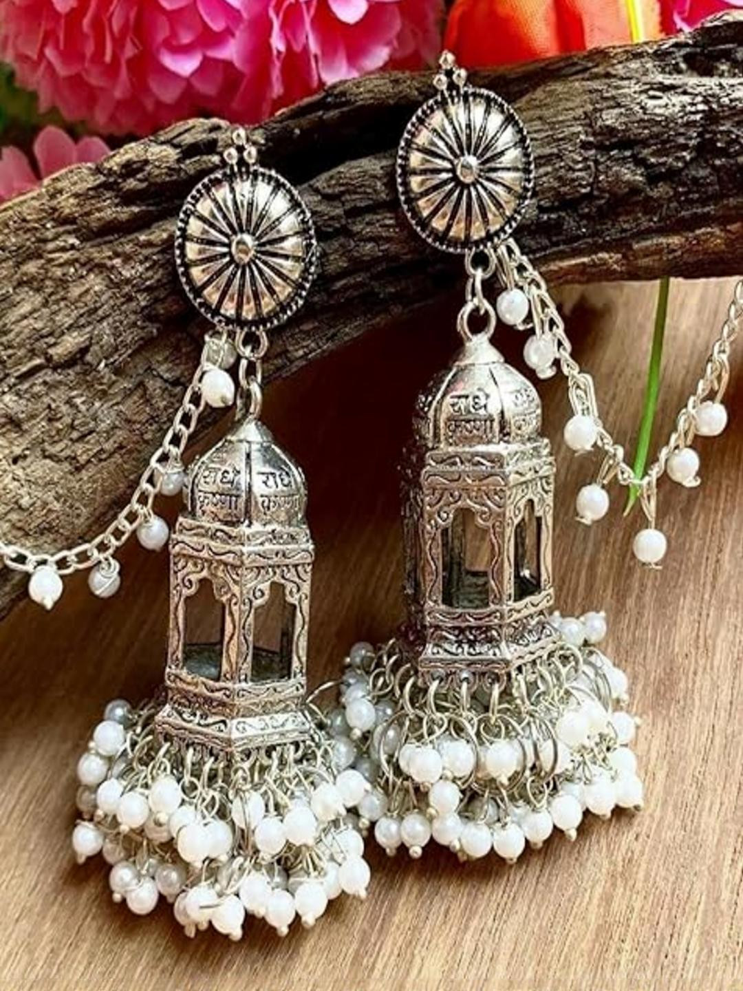 Ethnic Style Pearl Drop Earrings