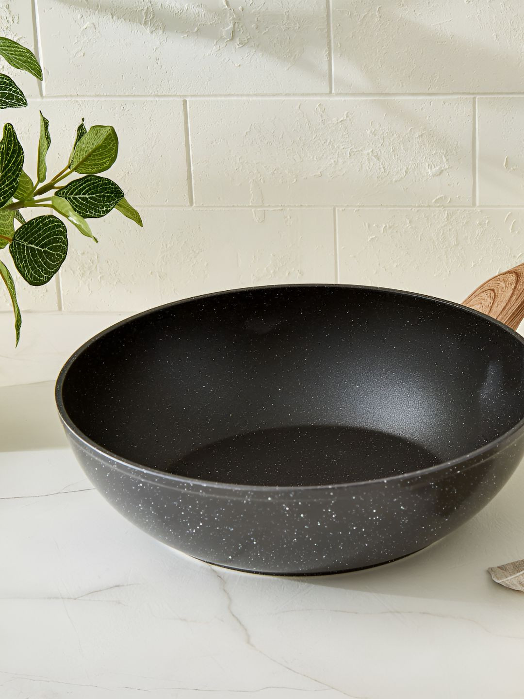 Home Centre Black Easy to Clean Non Stick Wok