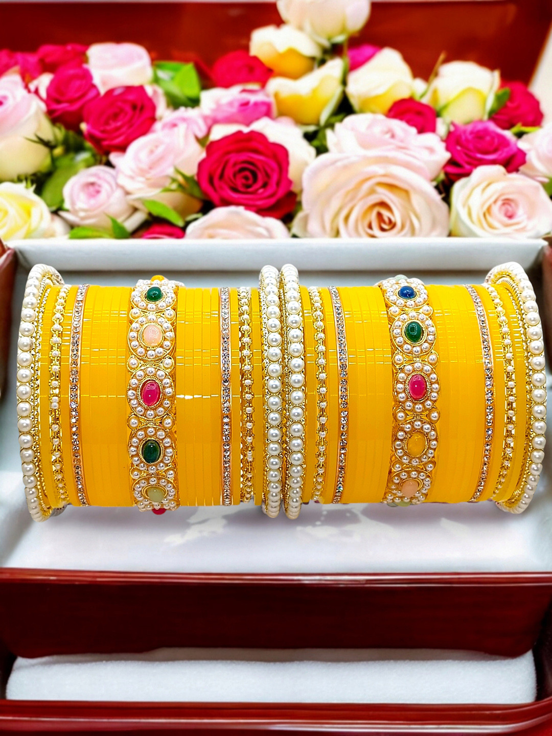 Weuva Love We Craft Gold-Plated Chuda Stones Studded Bangle