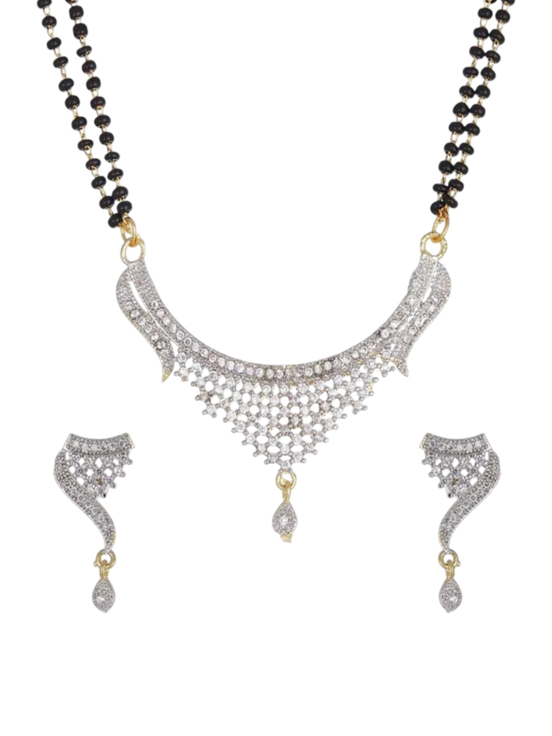 SSN Global Artificial Stones Studded & Beaded Mangalsutra