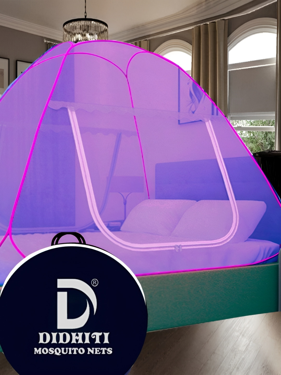 didhiti Purple & Pink Super Queen Size Tent Mosquito Net