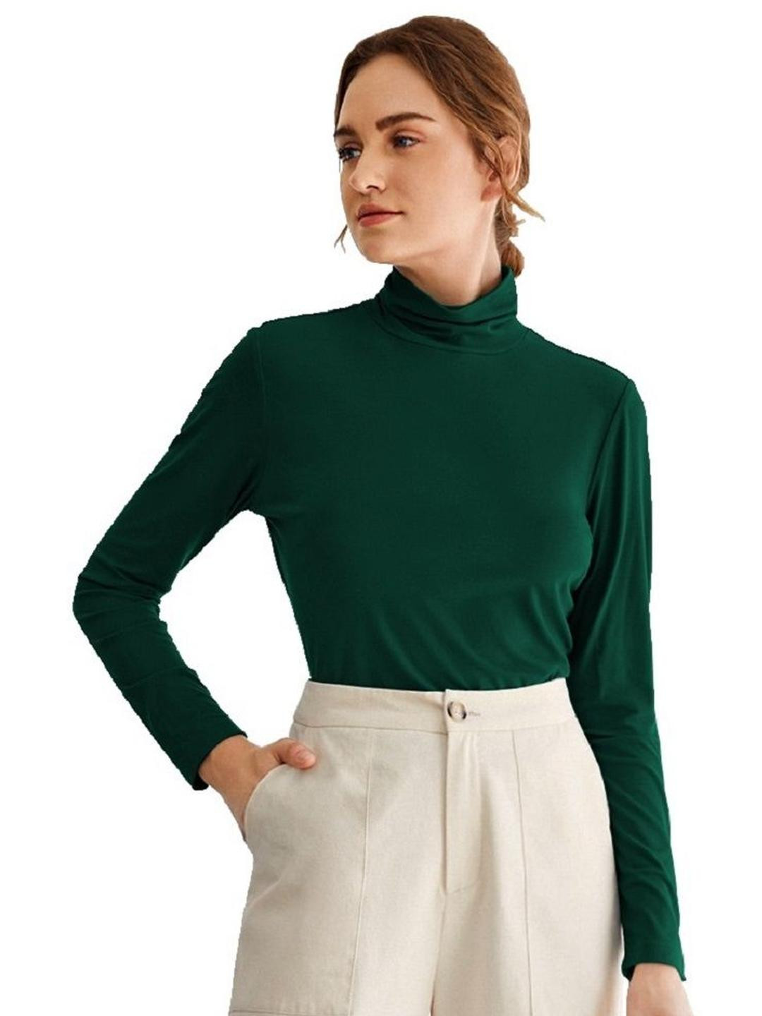 FABRICORN Women Turtle Neck Cotton Top