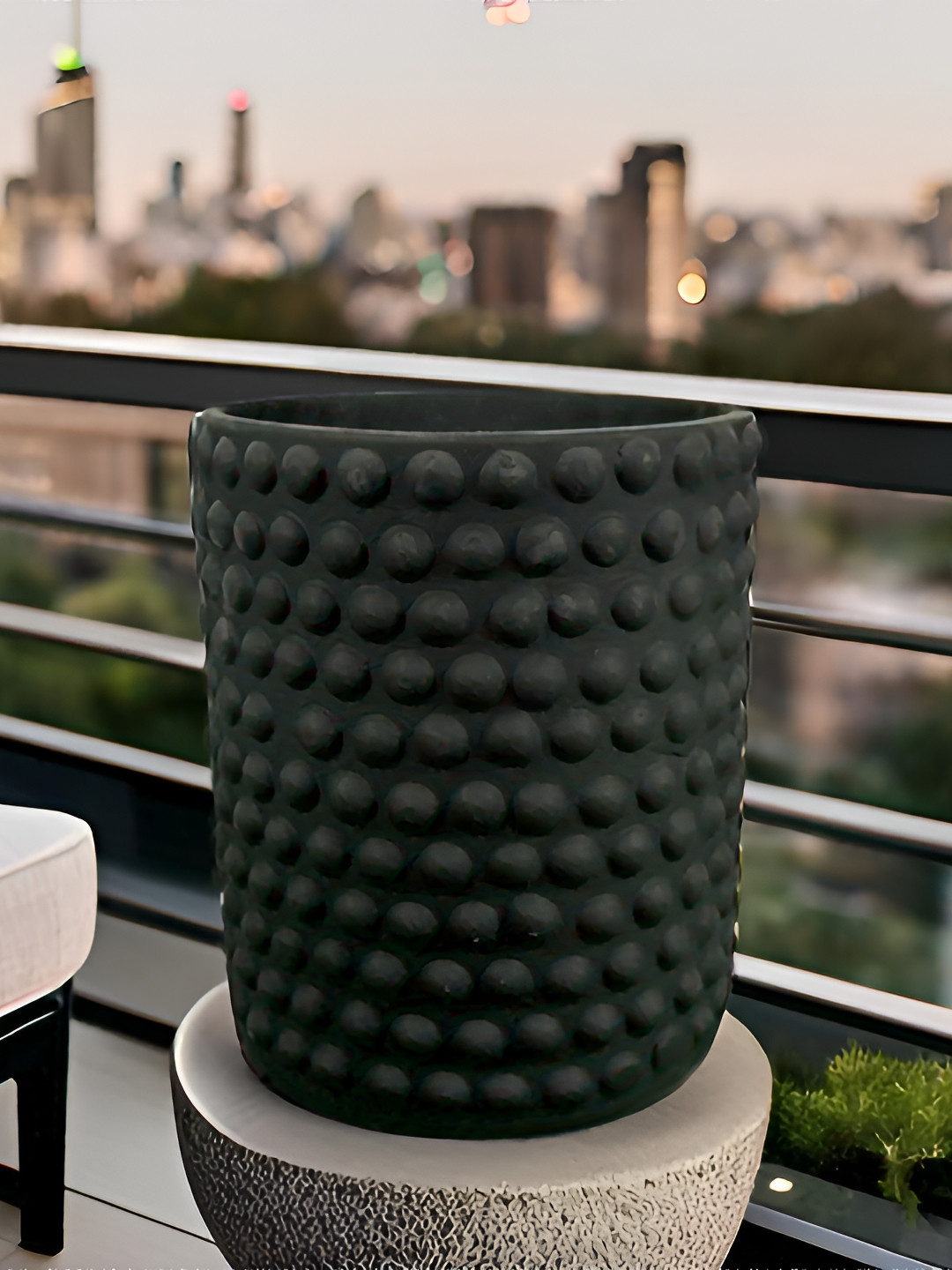 LASAKI Bubble Black Big Ceramic Planters