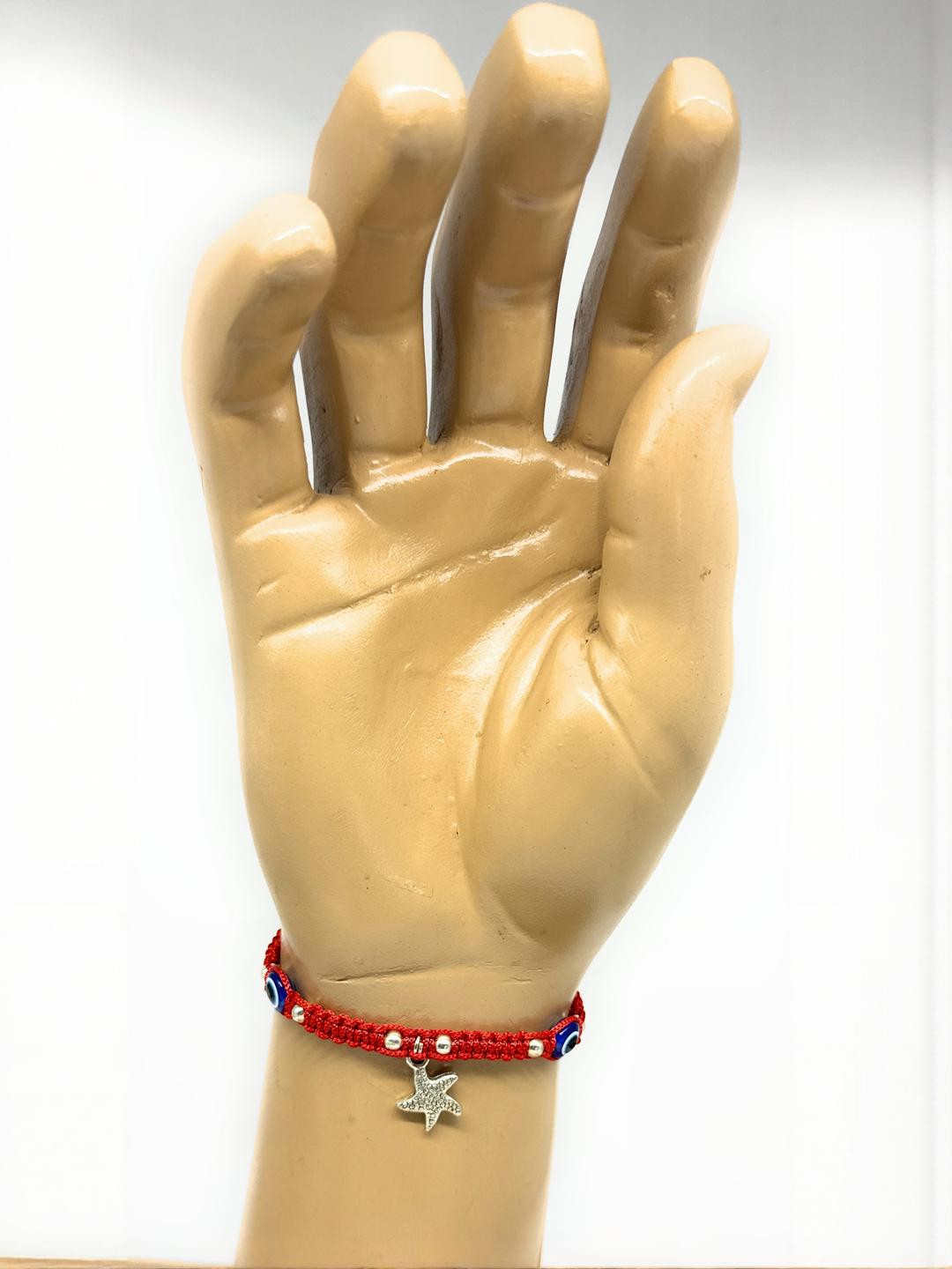 Red silk dori Star-fish Evil eye Bracelet