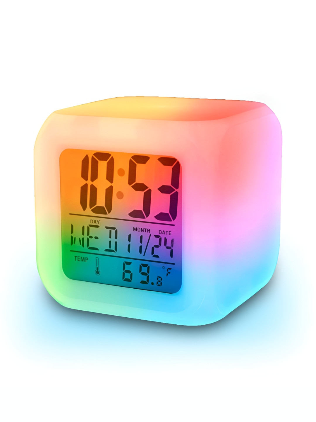 Kadio White Square Shaped Digital Contemporary Table Clock