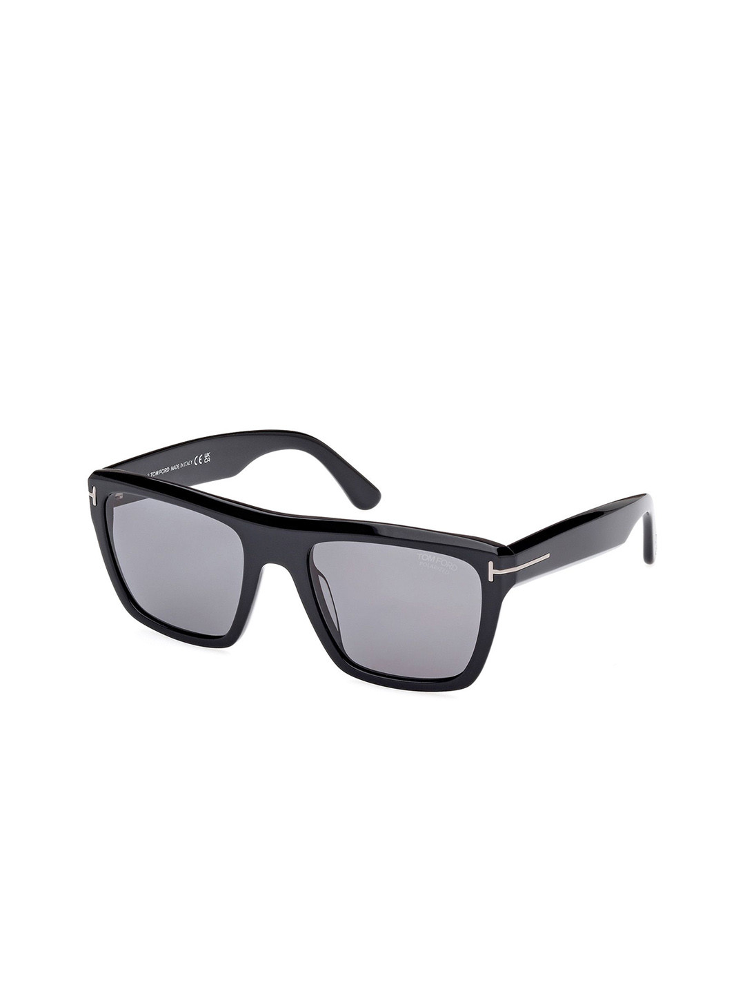 Tom Ford Men Grey Lens & Black Square Sunglasses With UV Protected Lens FT1077-N 55 01D
