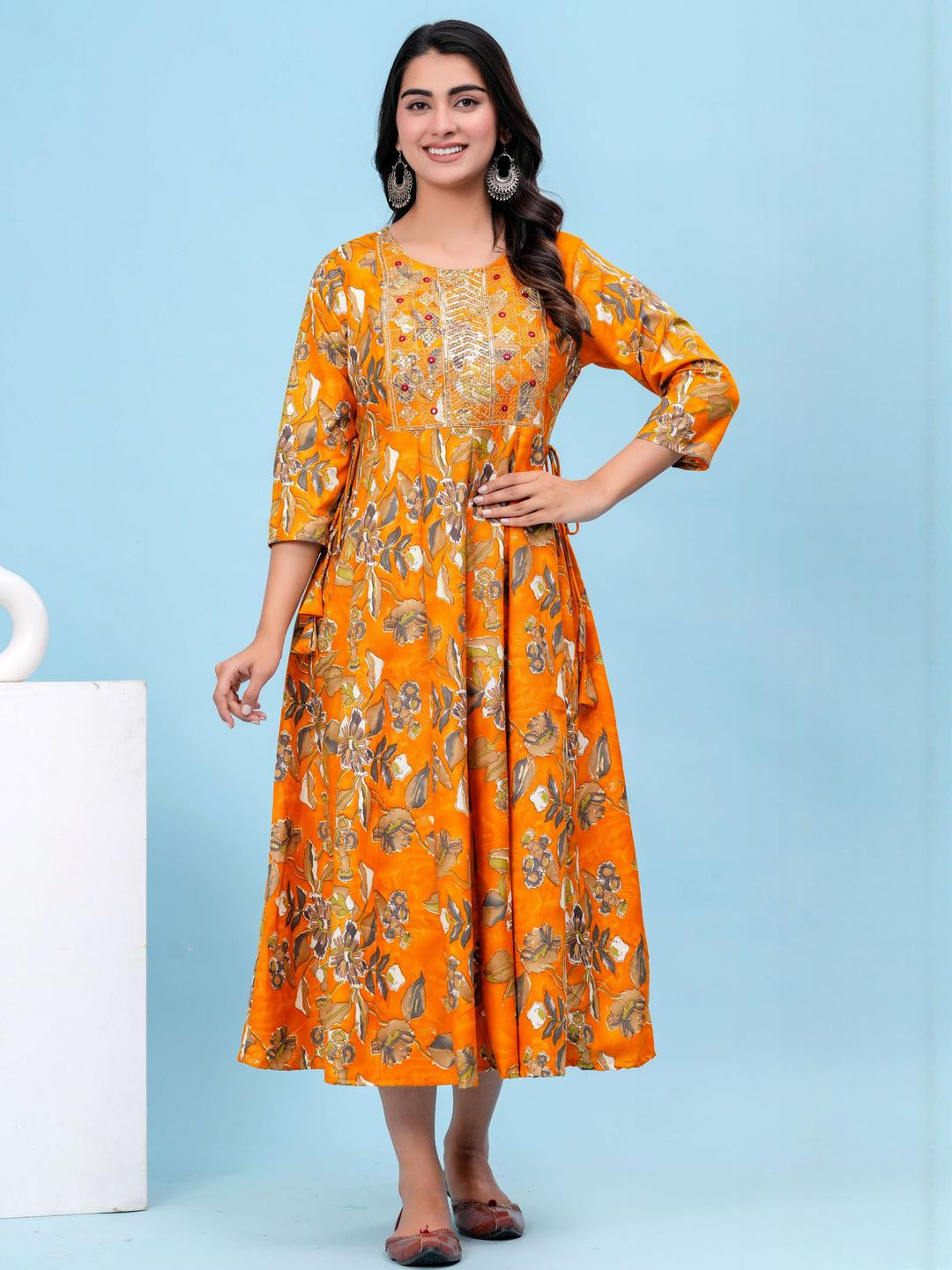 DIZON Women Yellow Kurtas