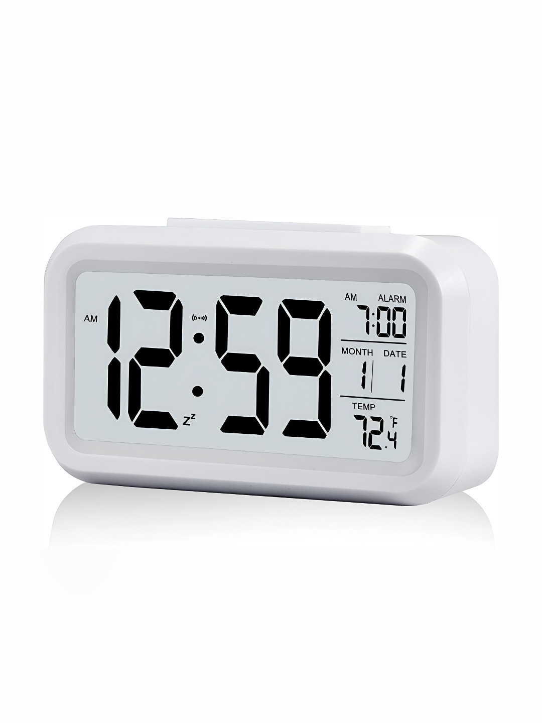 Kadio White Rectangle Shaped Digital Contemporary Table Clock