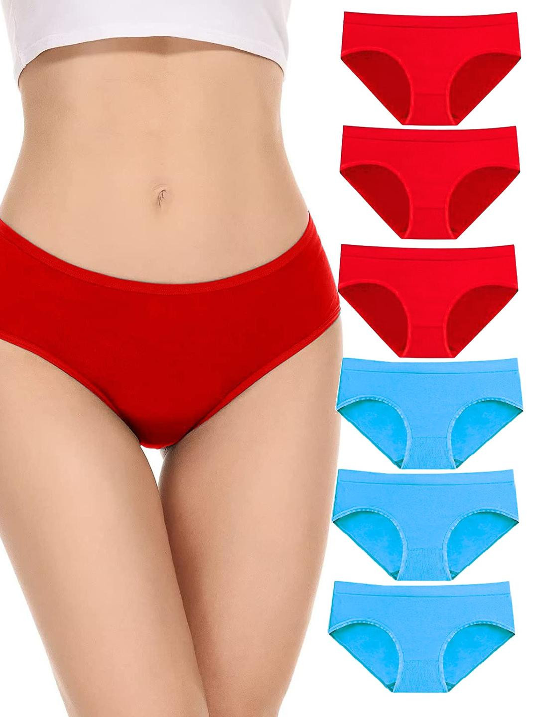 EMBATA Women Bikini Red, Blue Panty