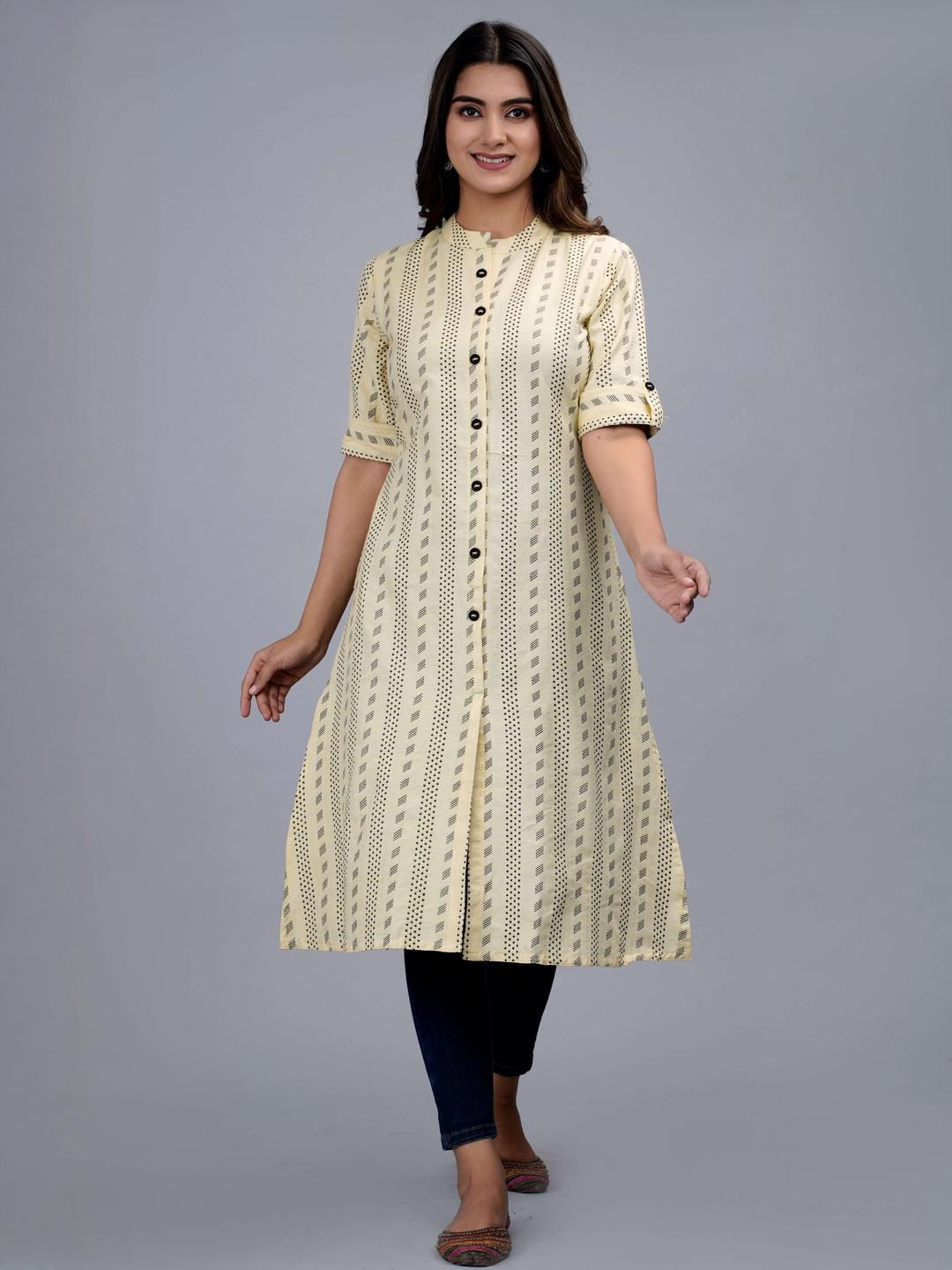 DIZON Women Yellow Kurtas