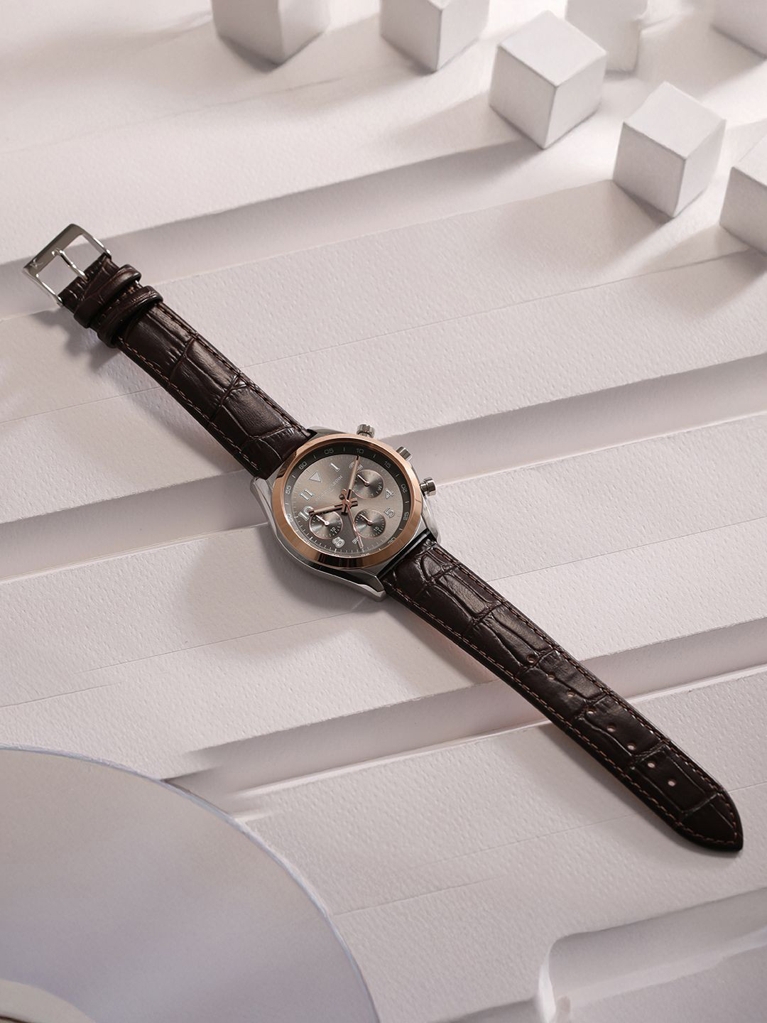 pierre cardin Men Dial & Leather Straps Analogue Multi Function Watch CF.1019.LG