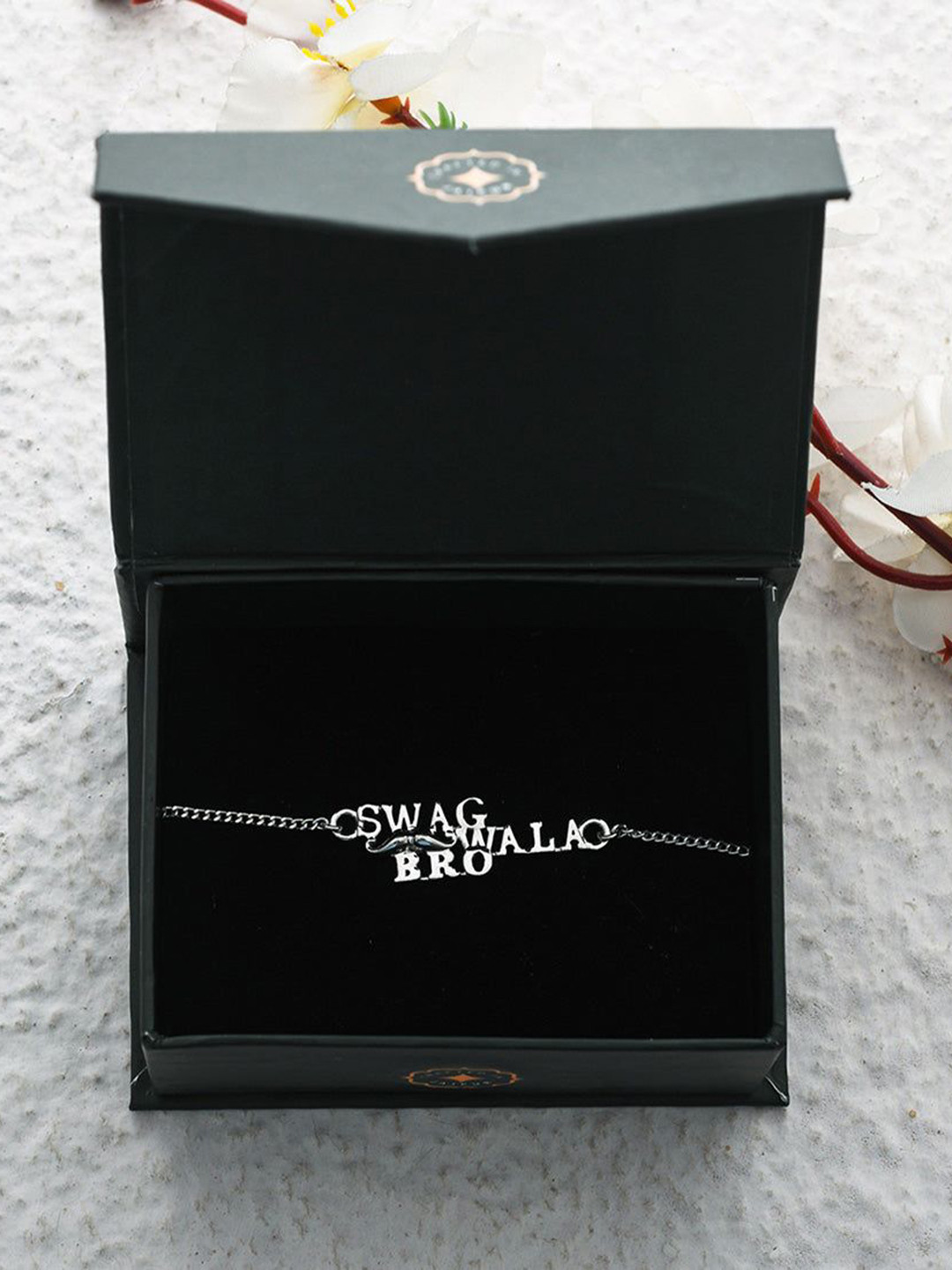 trueBrowns 92.5 Sterling Silver Swag Wala Bro Wraparound Bracelet Rakhi