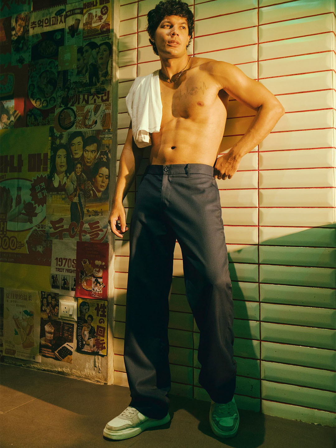 FREAKINS Men Flint Black Straight Pinstripe Pants