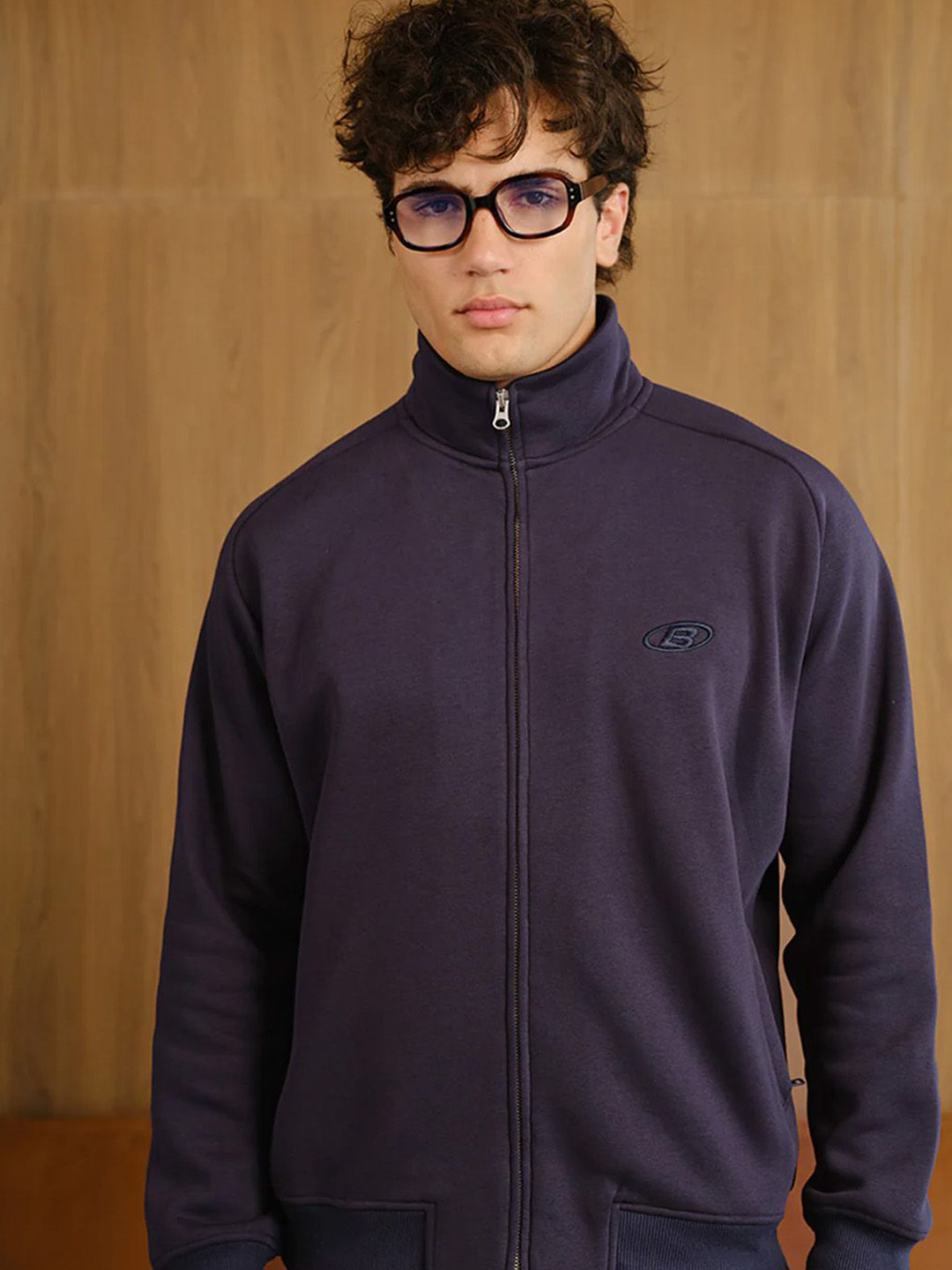 Bonkers Corner Void High Neck Zipper Open Front Jacket