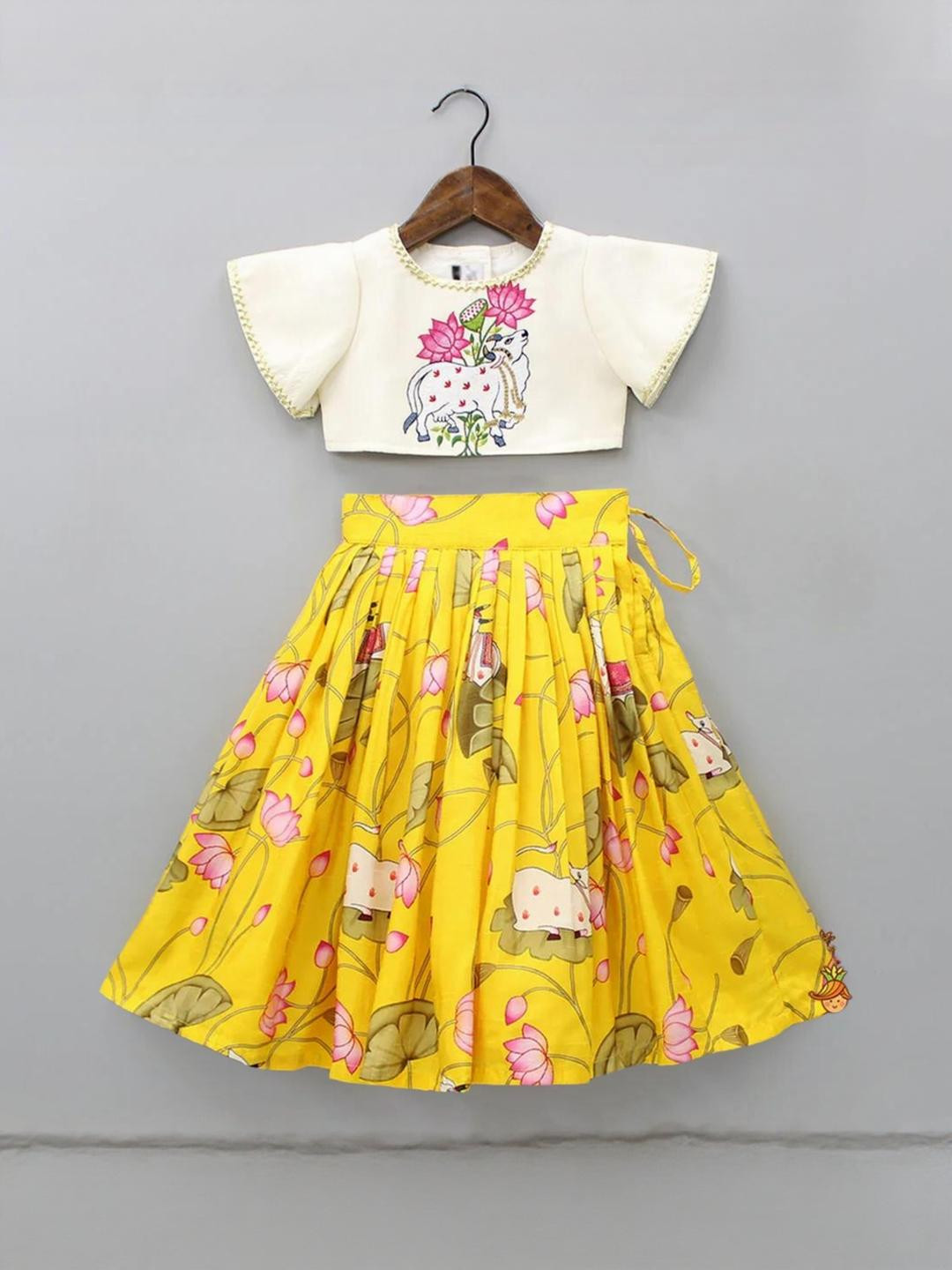 RJ ONLINE Printed Silk Lehenga Choli