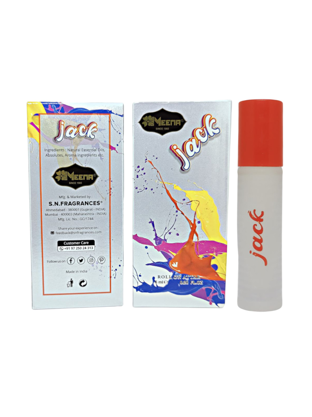 MEENA Jack Long Lasting Roll On Attar - 6 ml