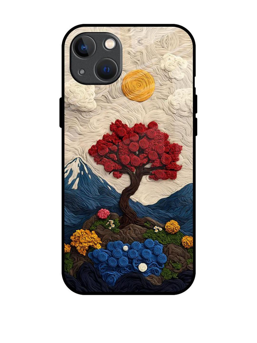 QRIOH Floral Printed iPhone 13 Back Case Mobile Accessories