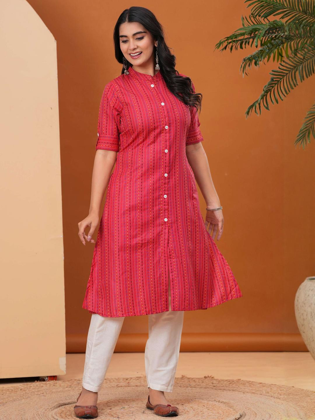 DIZON Women Red Kurtas