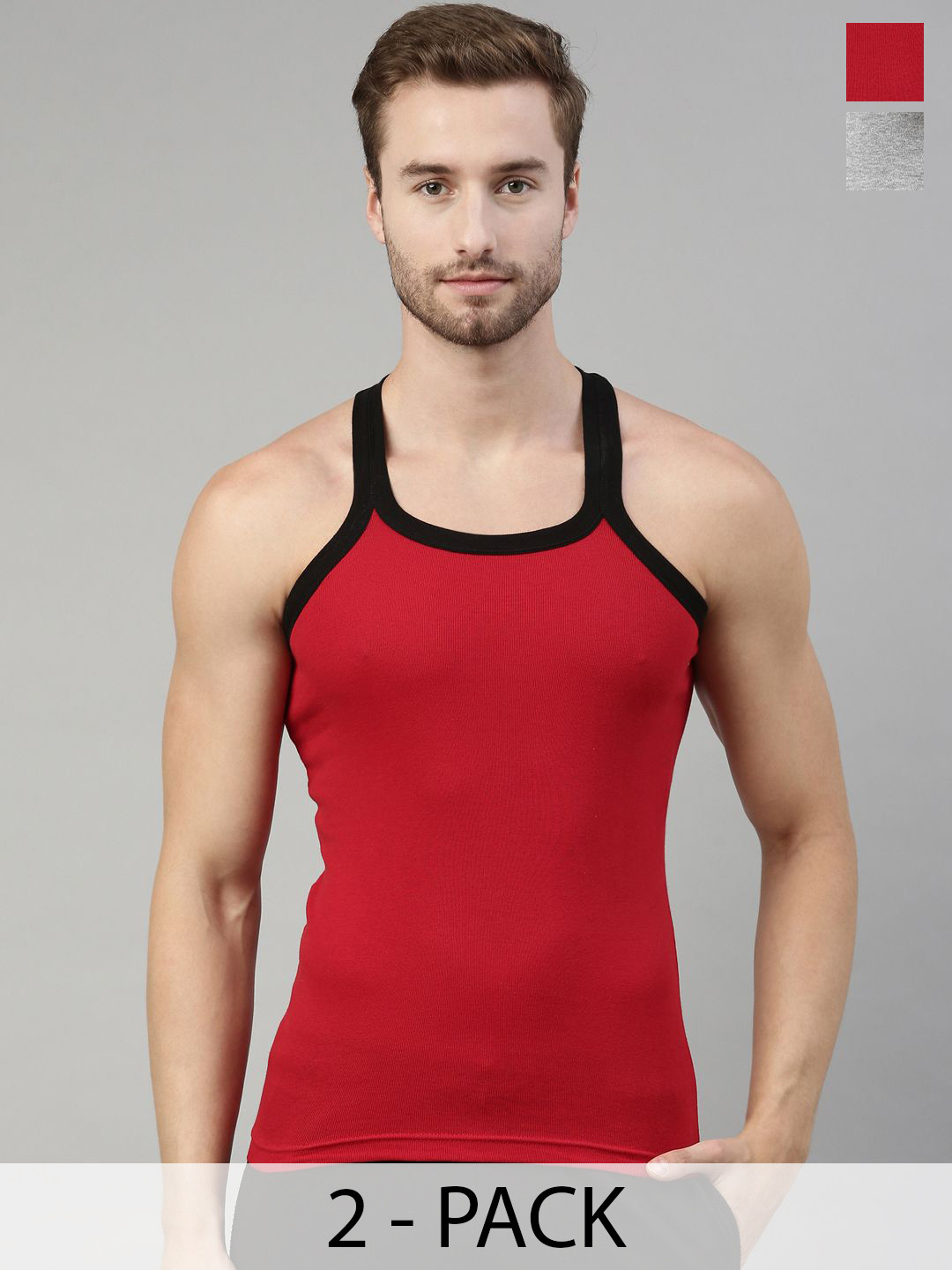 Dixcy Scott Originals Pack Of 2 Round Neck Gym Vests DSO-BOLD GYM VEST (B 111)-P2