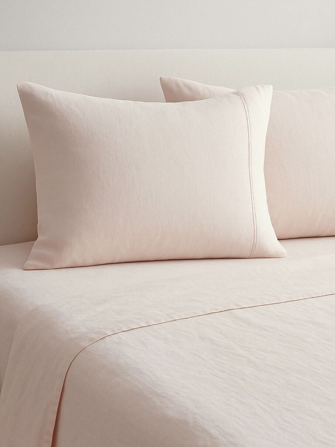 haus & kinder Pecale Pink Cotton 300 TC Double King Bedsheet Set-2.75 m x 2.75 m