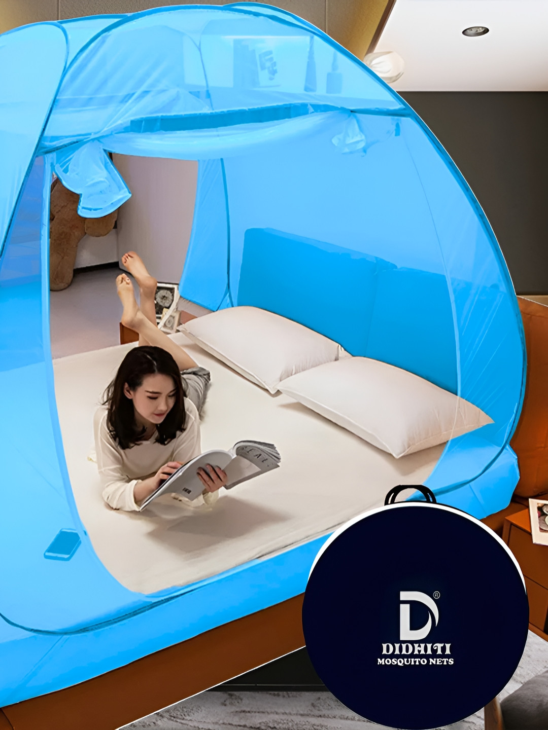 didhiti Blue Queen Size Tent Mosquito Net