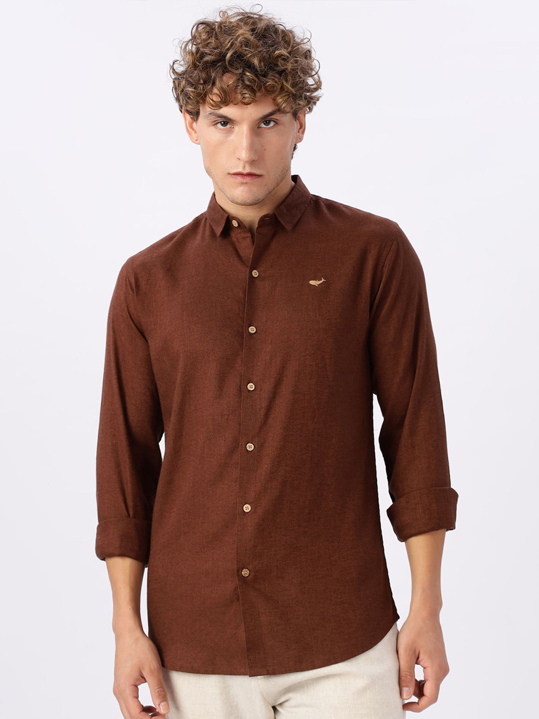HAMPTONS Slim Collar Cotton Casual Shirt