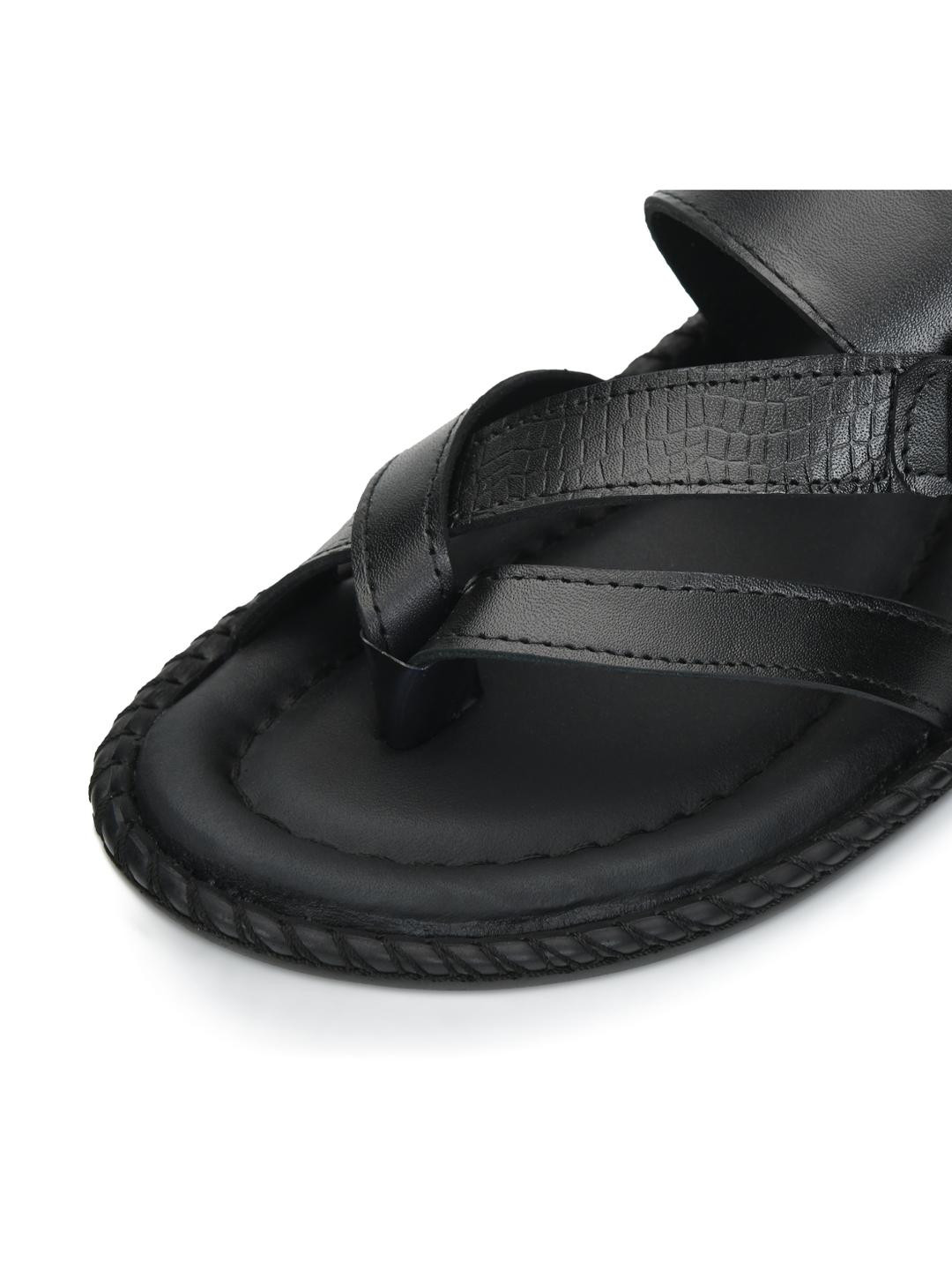 STEPHORN Textured Leather Slippers with Buckle Accent and Padded Footbed
