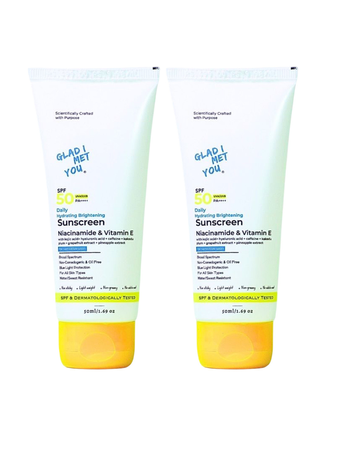 GLAD I MET YOU Set Of 2 Ultra-Light Sunscreen SPF 50 PA++++ - 50 g Each