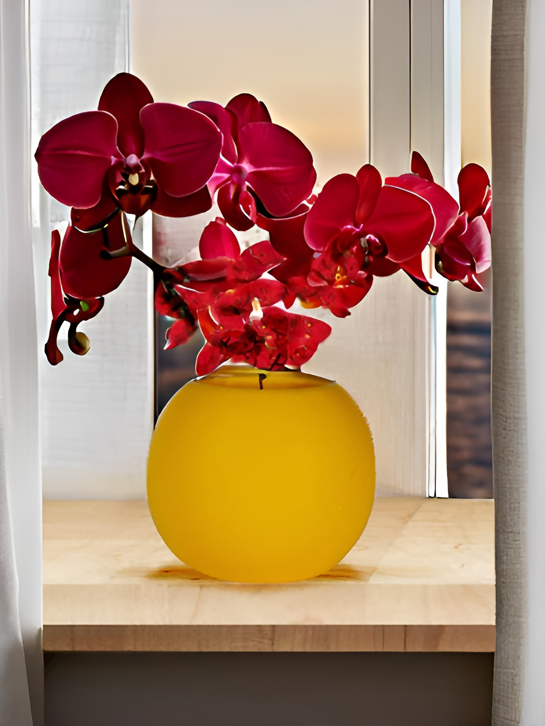 LASAKI Peblo Yellow Small Saffron Ceramic Planters