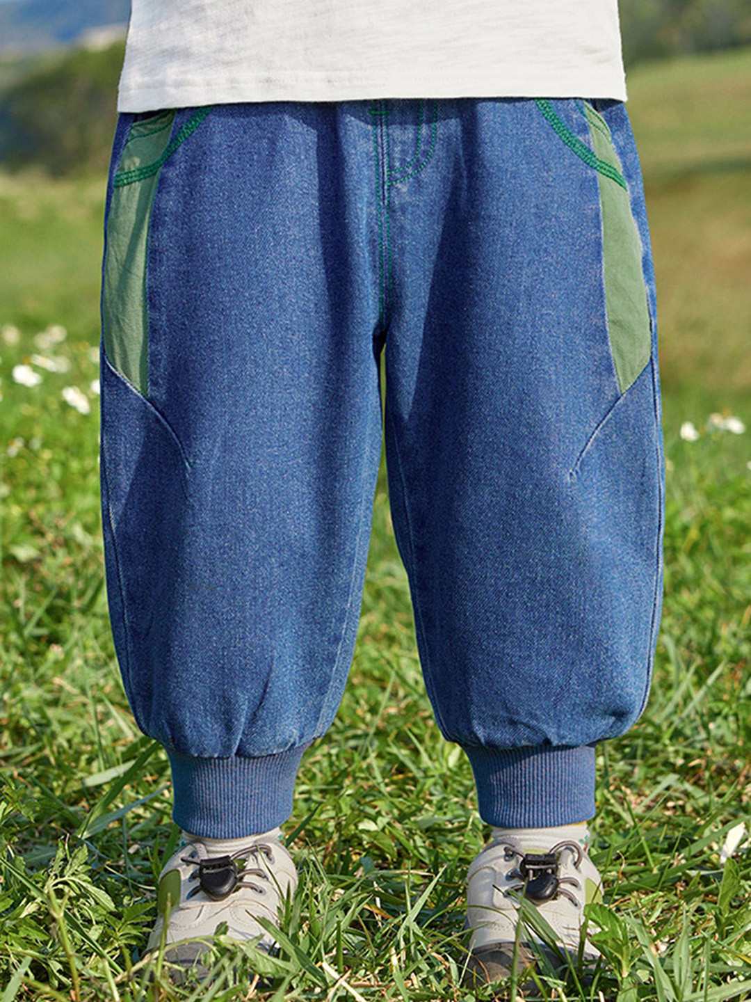 LULU & SKY Boys Joggers Fit High-Rise Patch-pocketed Cotton Regular Trousers