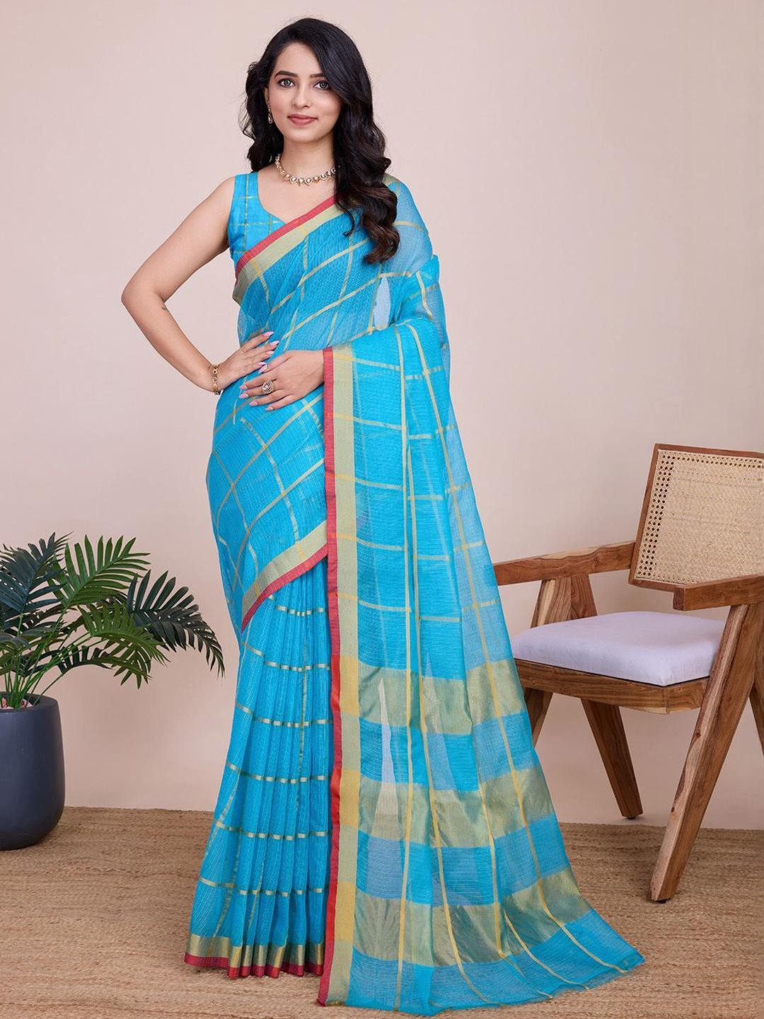 VARNI FABRICS Woven Design Zari Kota Saree