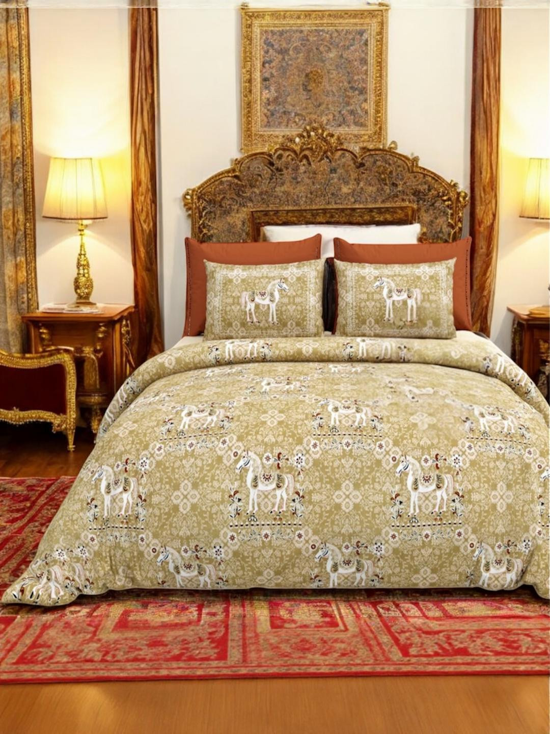 Wee Hours Ethnic Motifs Superfine King Bedsheets