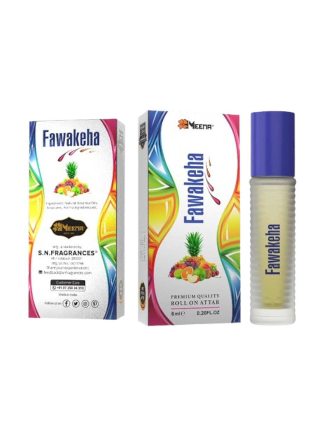 MEENA Fawakeh Long Lasting Roll On Attar - 6 ml