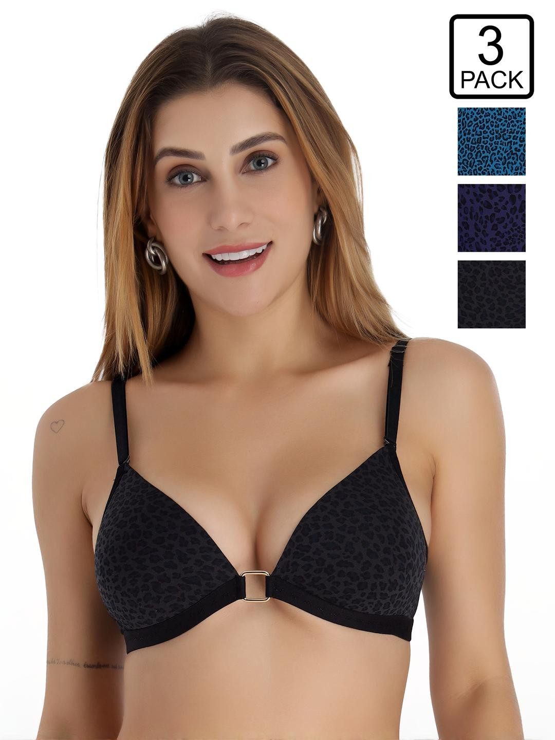 SELFCARE Purple Non-Wired Lycra Plunge Bra