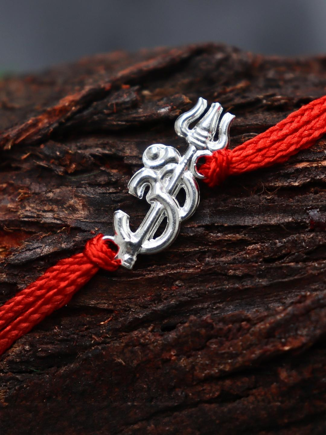 925 Silver Rakhi for Brother with Roli Kum Kum, Certificate and Greeting Card