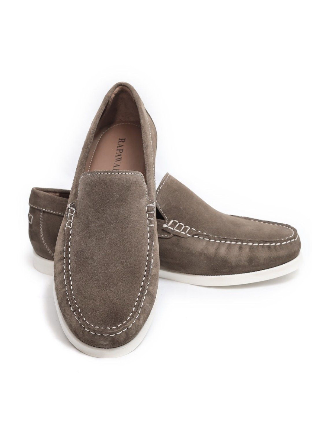 RAPAWALK Men Plain Suede Leather Slip On Moccasins Lofers
