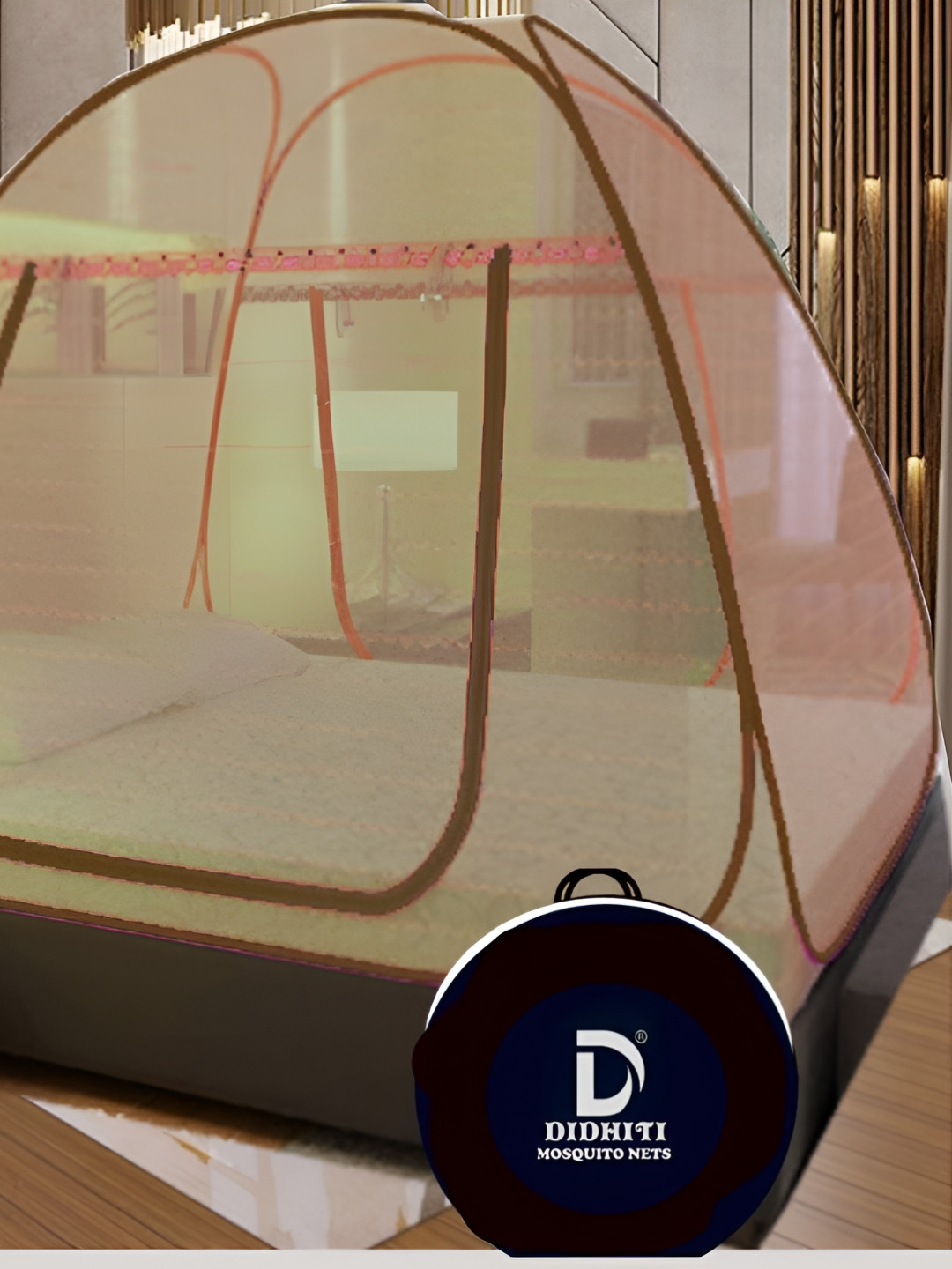 didhiti Khaki & Brown Super Queen Size Tent Mosquito Net