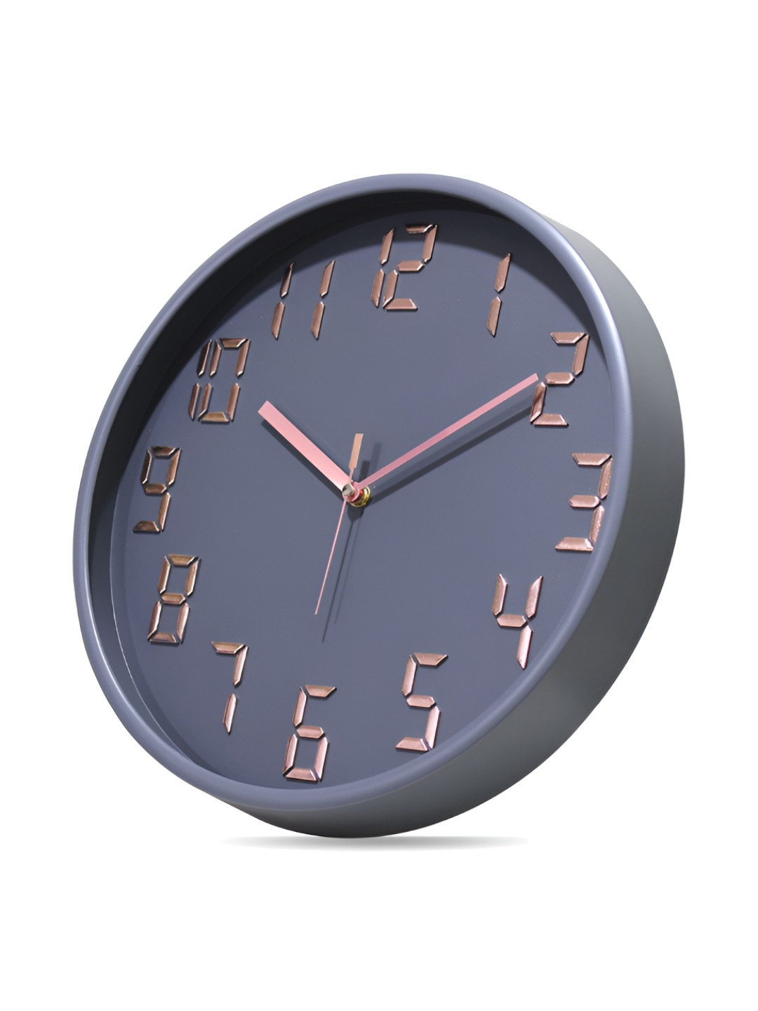 RANDOM Grey & Gold-Toned Printed Contemporary Analogue Wall Clock