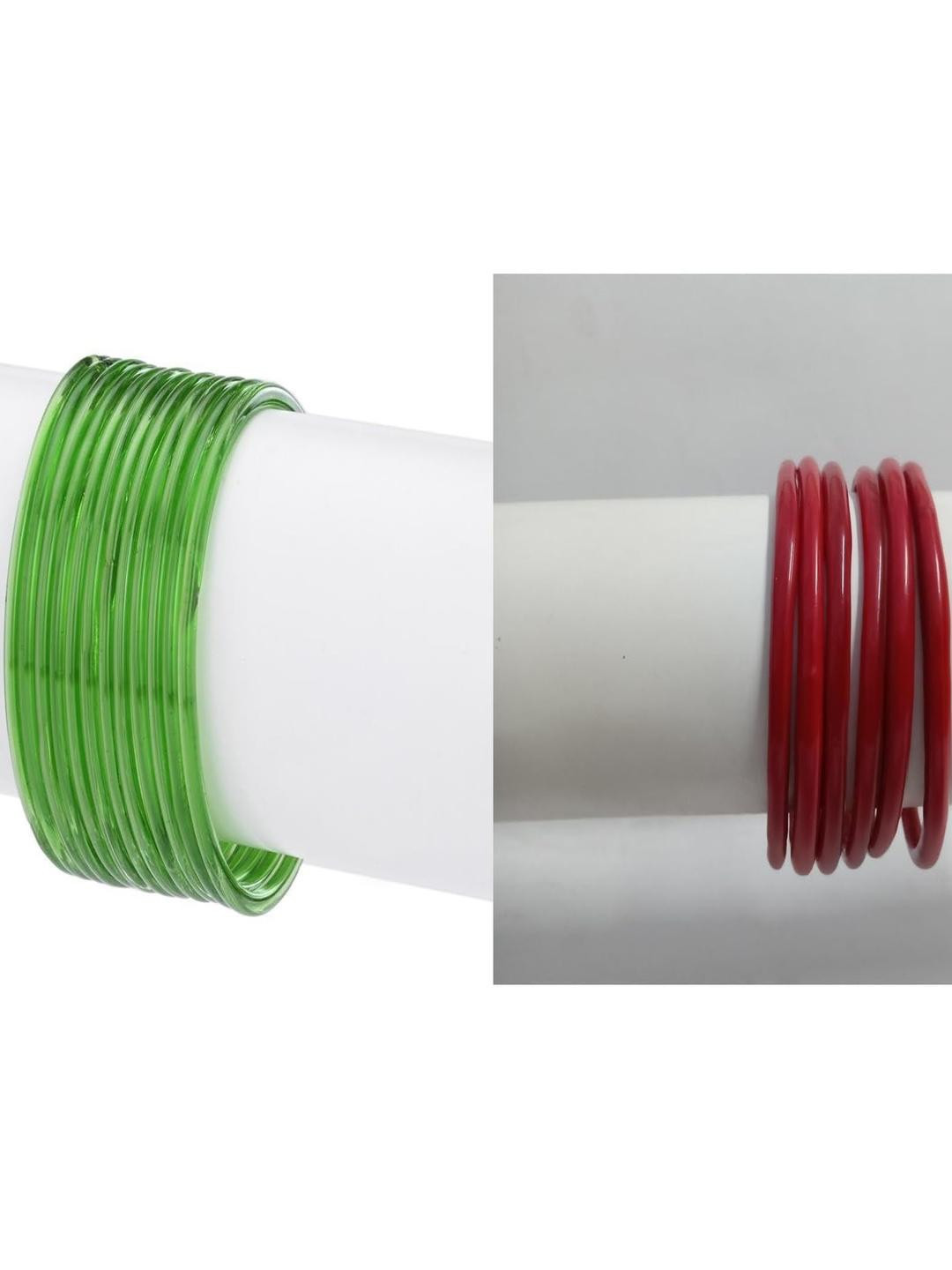 SOMIL Set of 18 Green Alloy Bangles