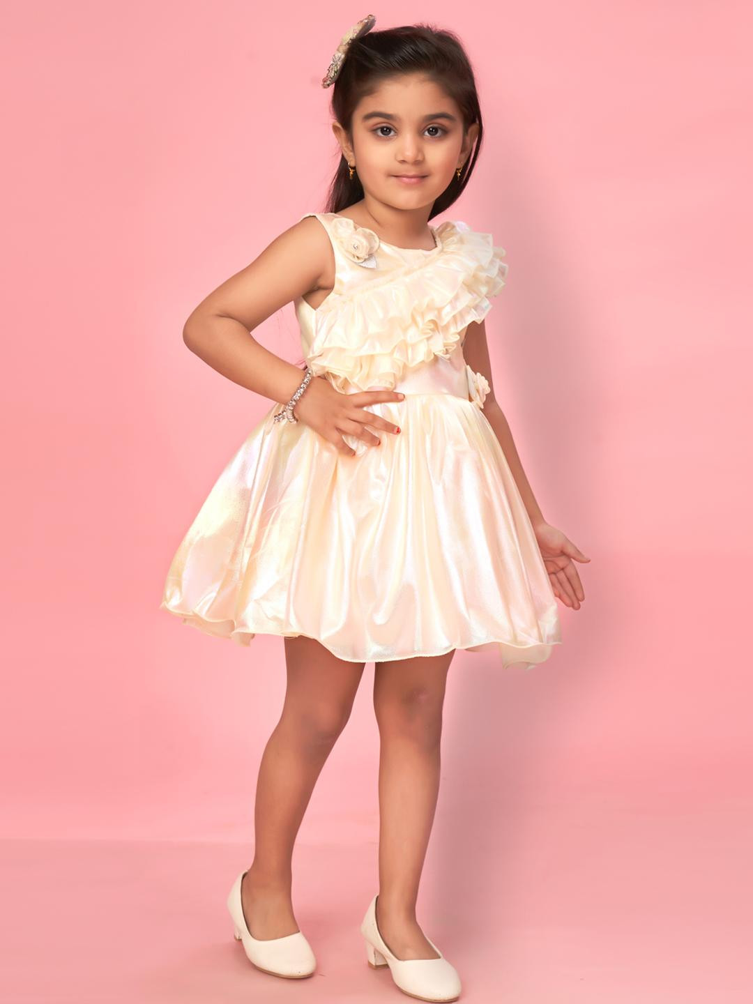 Muhuratam Beige Silk Dresses