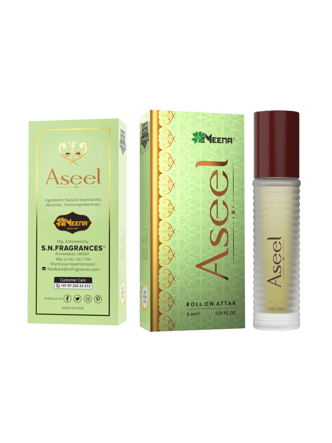 MEENA Aseel Long Lasting Roll On Attar - 6 ml