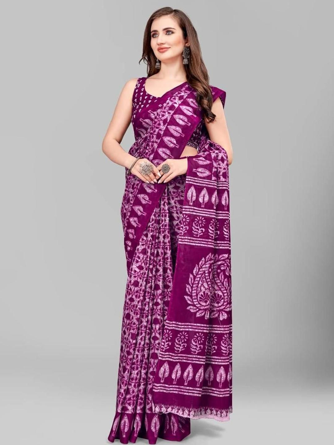 Ravi Janki Suit & Sarees Floral Pure Cotton Saree