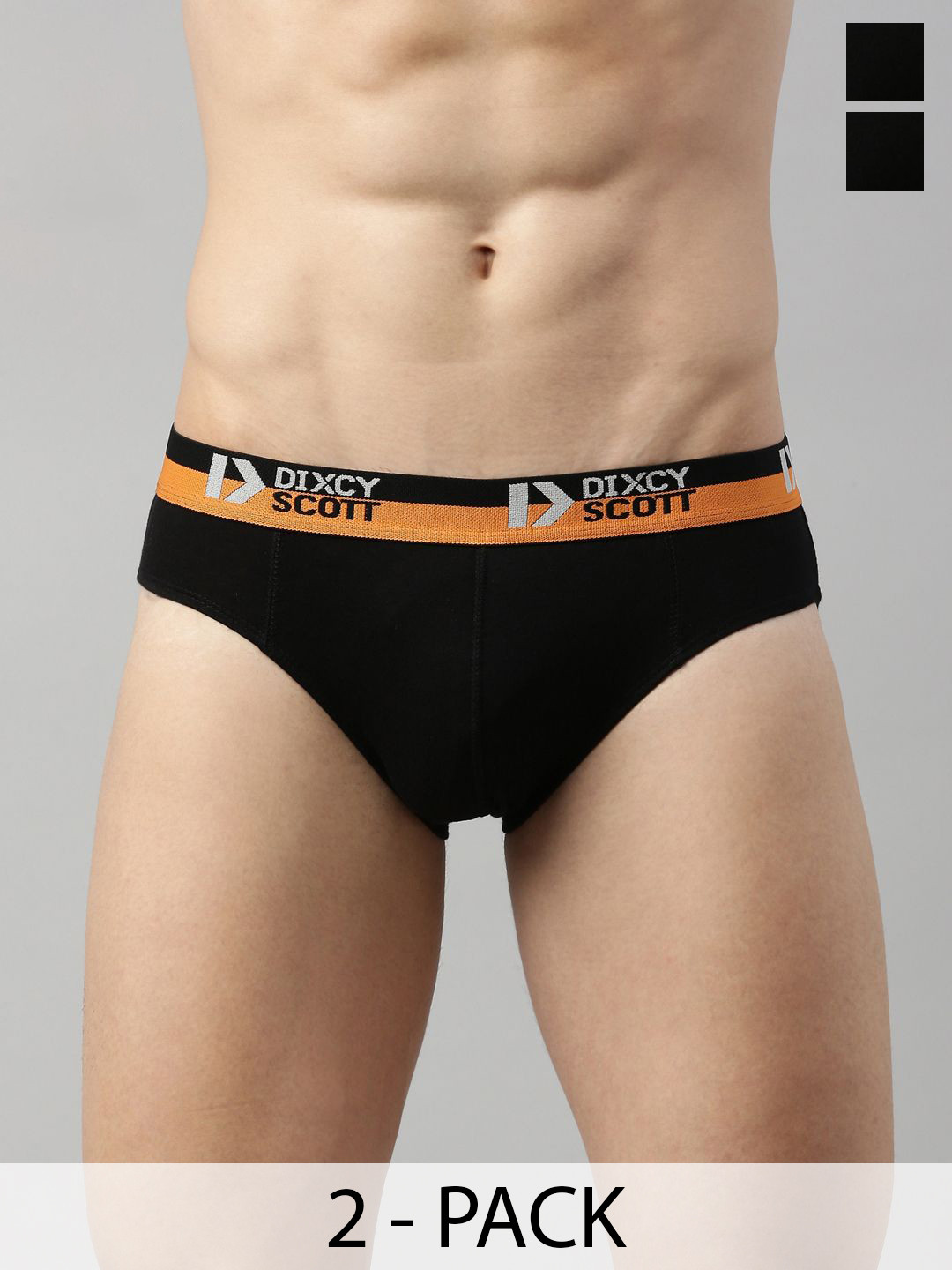 Dixcy Scott Originals Men Pack Of 2 Basic Briefs MOVE-BRF-P2, BLKBLK