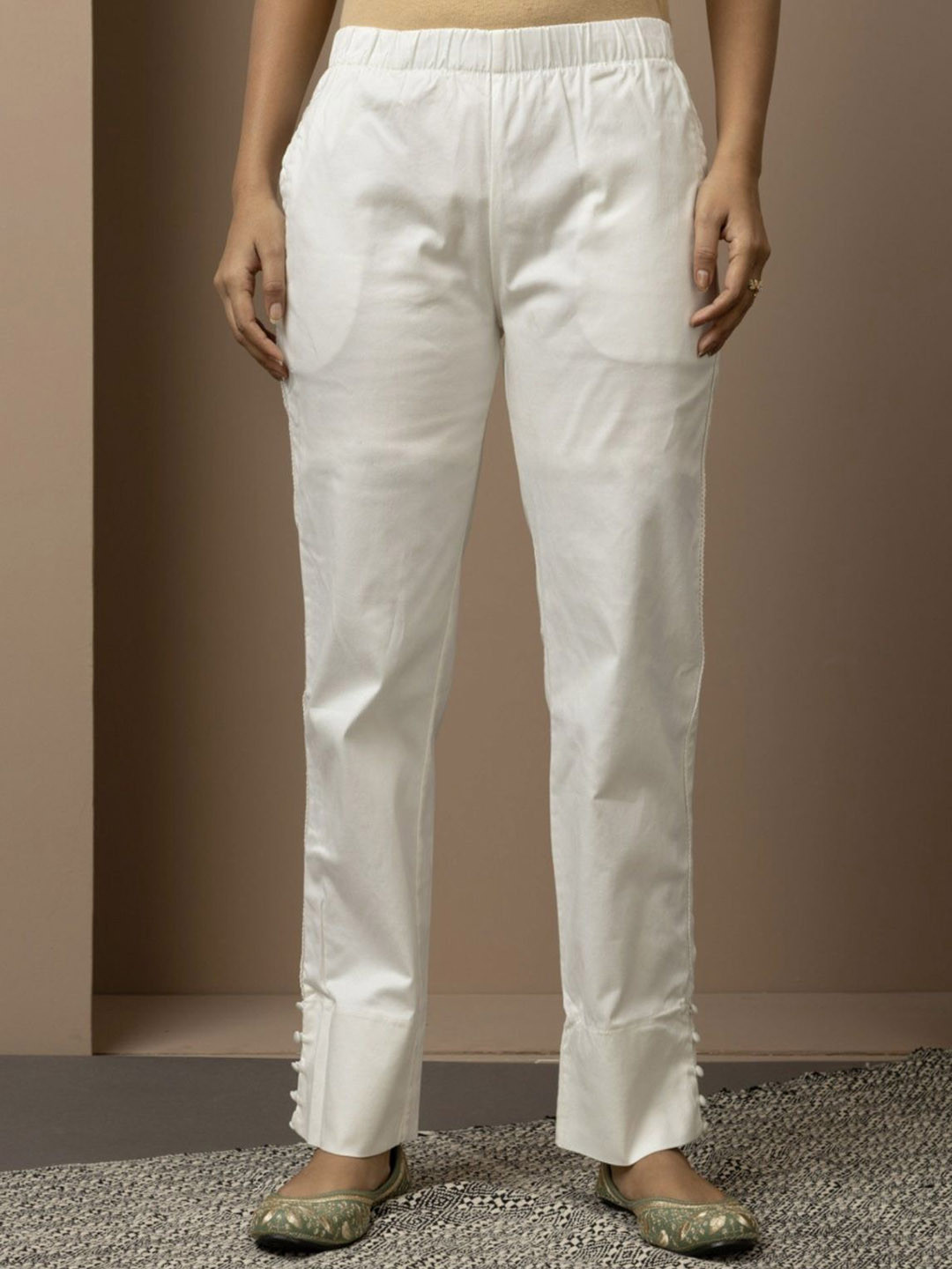 Moda Rapido Women Smart Mid-Rise Cotton Culottes Trousers