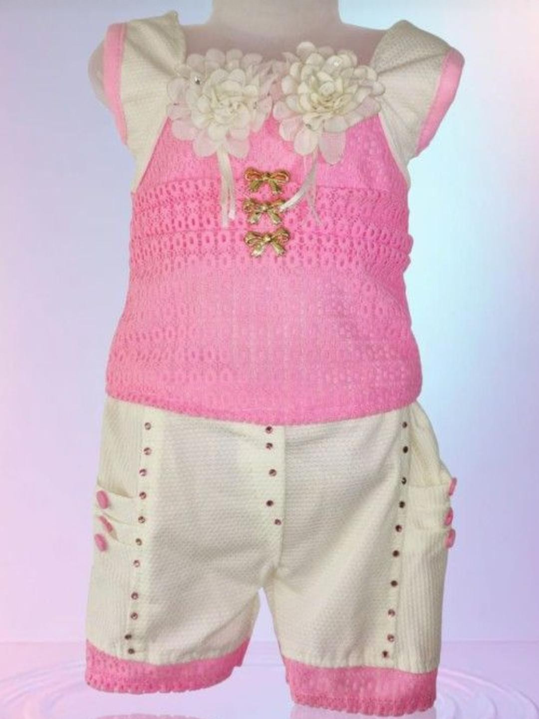 NEW GEN Girls Self Design Top With Shorts