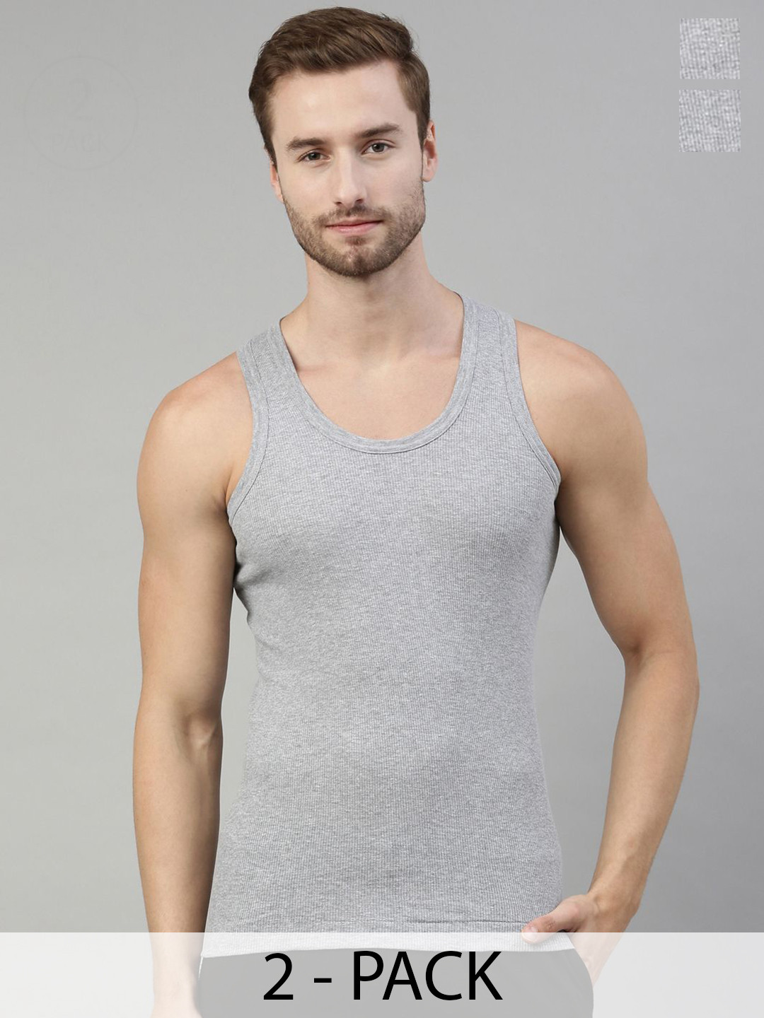 Dixcy Scott Originals 2-Pcs Pure Combed Cotton Gym Vests DSO-VICTOR DURBY VEST-P2