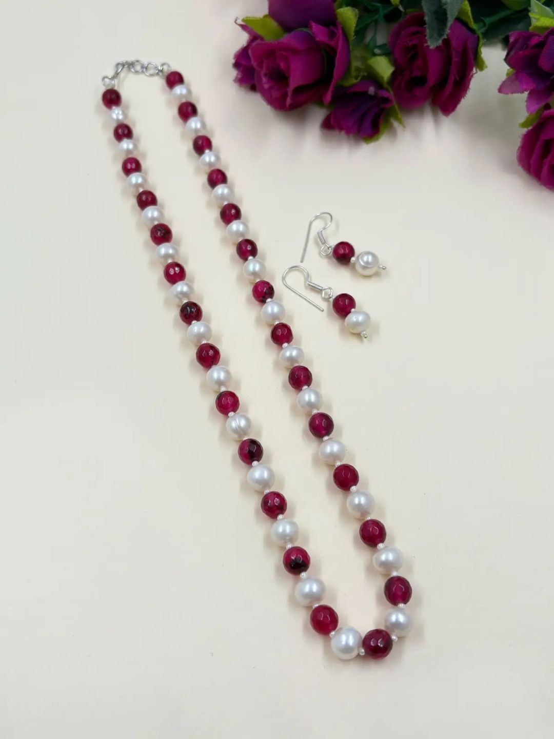 Gehna By  Beadazzled Pearl and Stone Beaded Jewelry Set